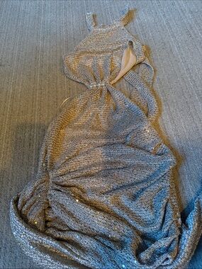 Gold dress or beach coverup either works!!